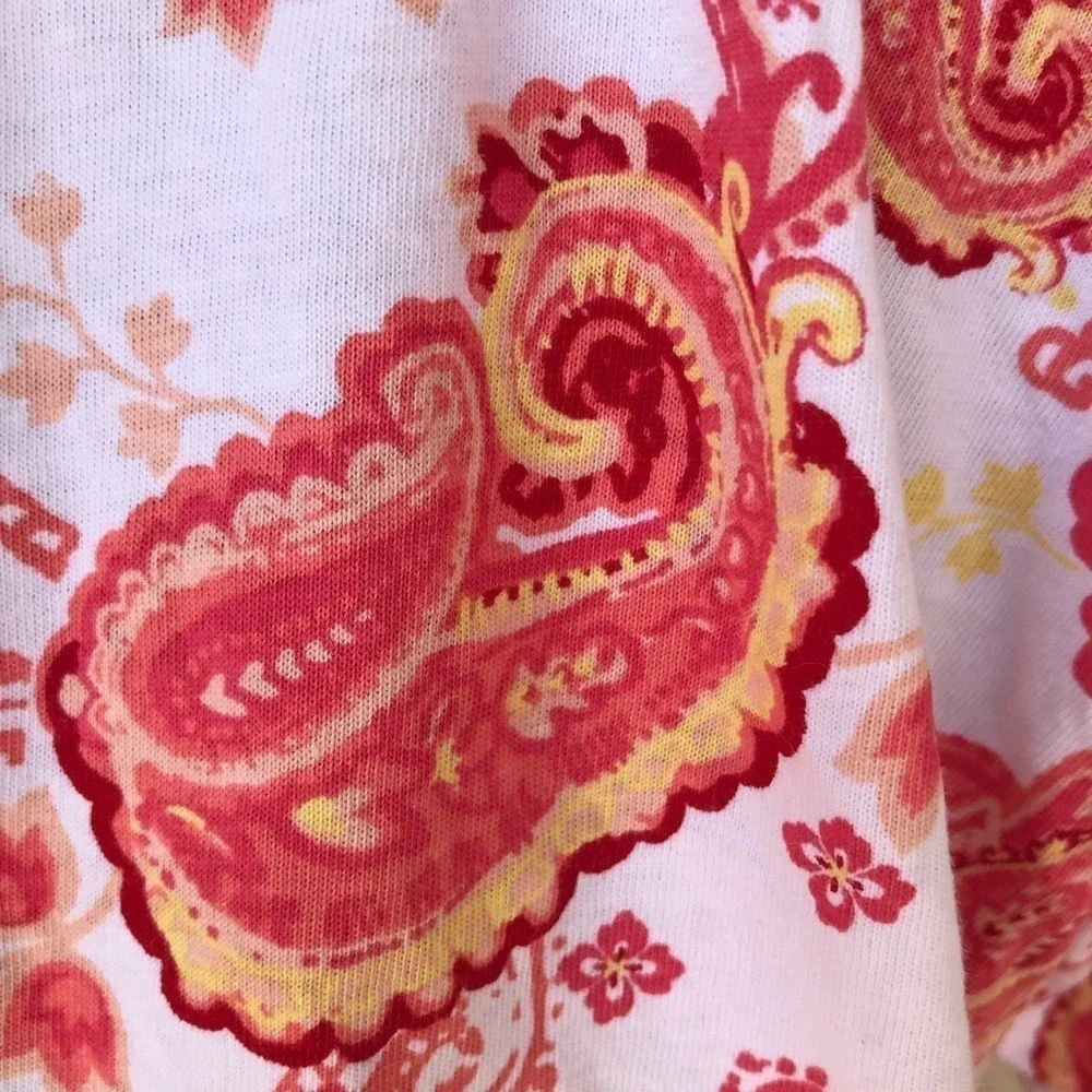 On or Off The Shoulder Top‎ Paisley Print Cotton M